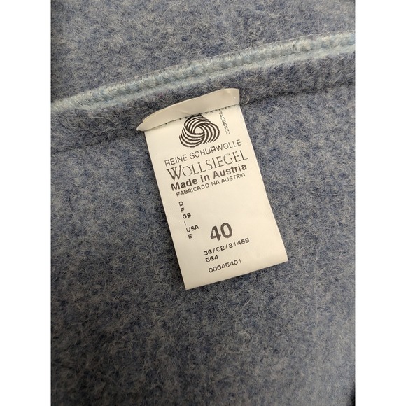 Giesswein Wool/Alpaca Coat Light Blue Made in Austria Full Zip Jacket Size 40 - Picture 7 of 9